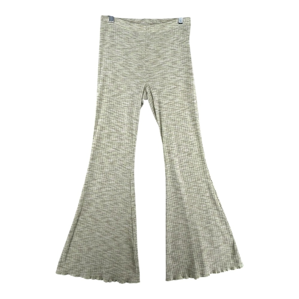 Aerie Kick-It Ribbed High Waisted Super Flare Wide Leg Womens Size Medium Lounge